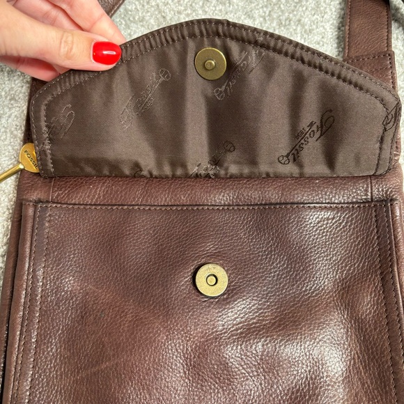 🔑 VINTAGE fossil brown leather crossbody bag - Picture 3 of 16